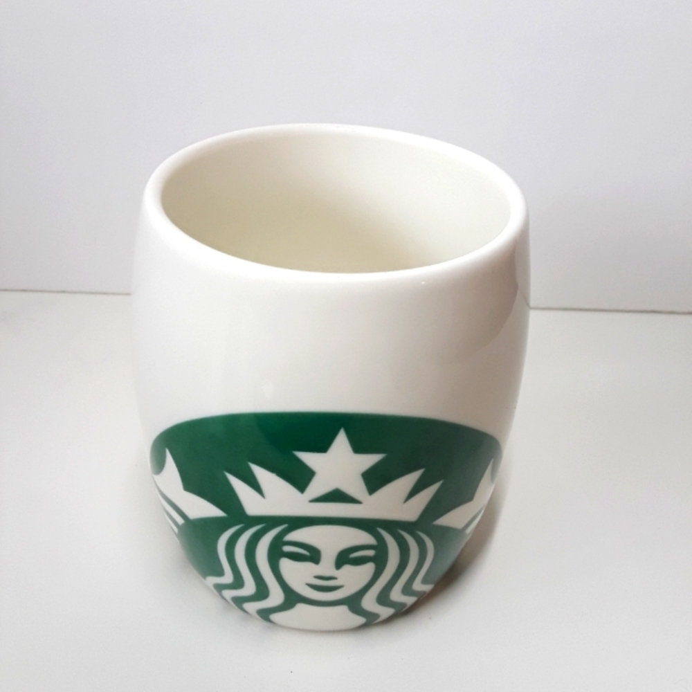 Starbucks Mermaid Classic White Rounded Barrel Ceramic Cup